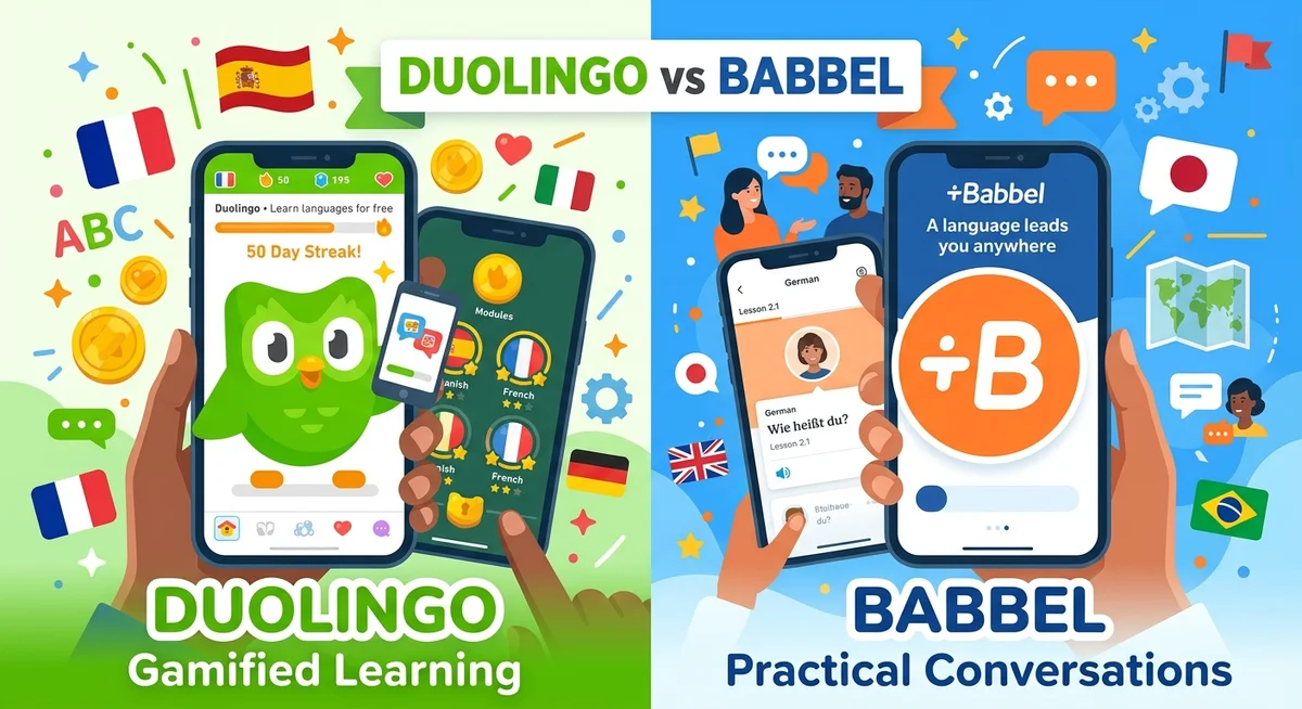 Duolingo vs Babbel Spanisch App Vergleich auf Smartphone